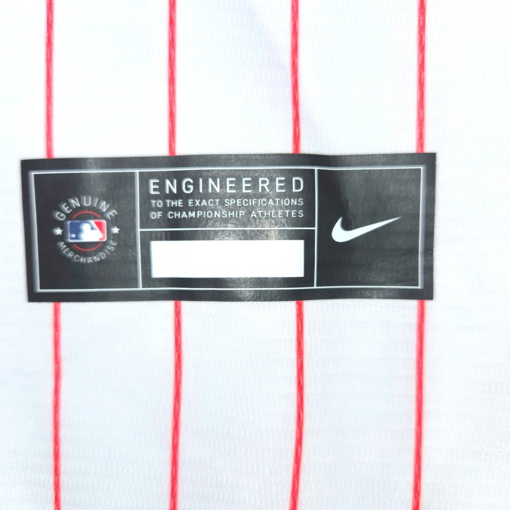 Nike MLB Jersey B.Marsh #16 Philadelphia Phillies Men XXXXL White Red Pinstripe - Picture 6 of 11